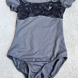 Bloch Black leotard with crushed velvet